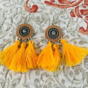 Sunflower Fringe Bohemian Earrings
